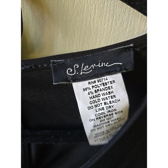 Sue Levine Black Blouse Shirt Pearls Sleeves Tie Back Women's Size Large Elegant - Picture 3 of 10